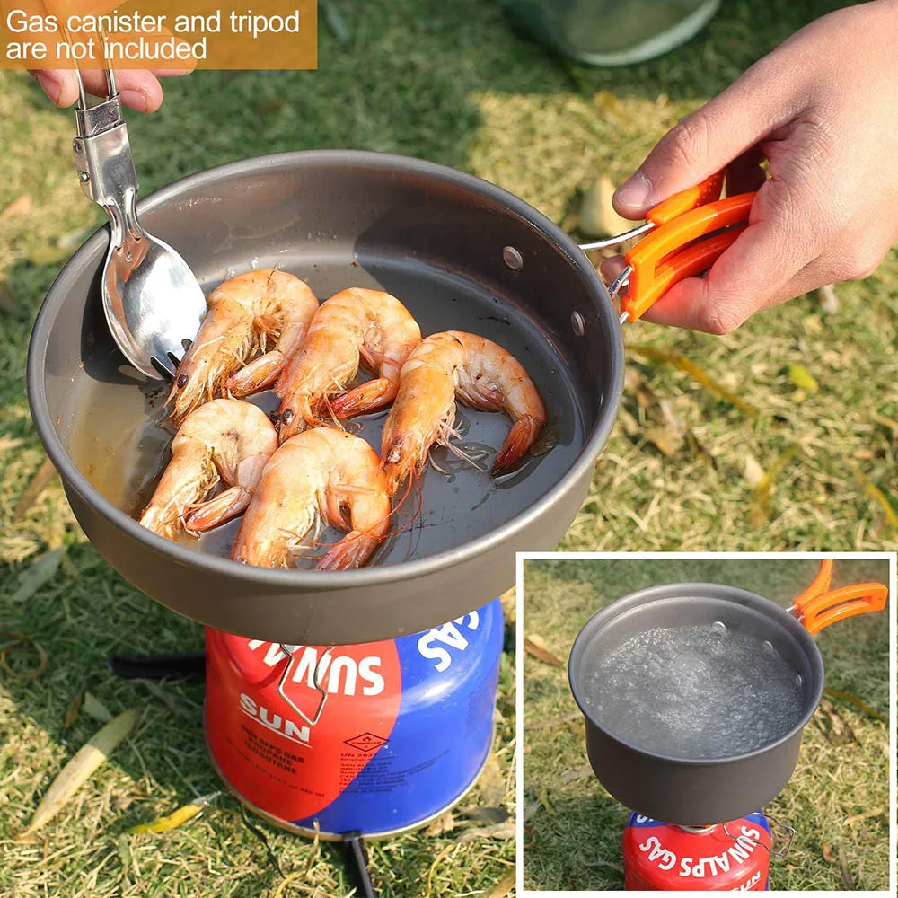Outdoor Camping Cookware Set Orange-3