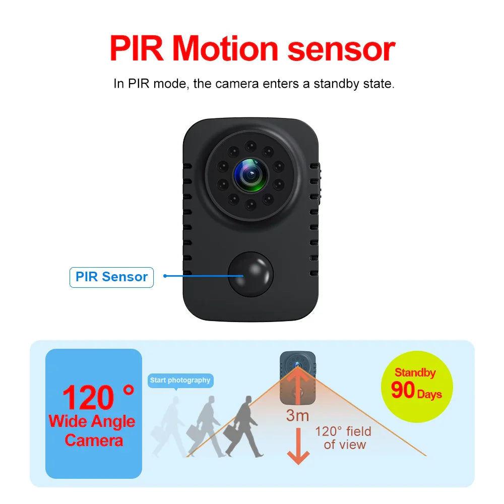 Mini Camera 1080P Full HD Smart WiFi Pocket Camcorder Black-4