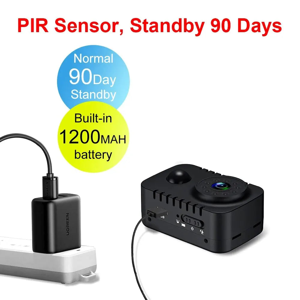 Mini Camera 1080P Full HD Smart WiFi Pocket Camcorder Black-3